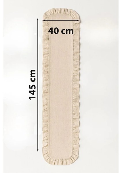 Fırfırlı Runner ve Supla Takımı - Masa Örtüsü Takımı 7 Parça 150X50