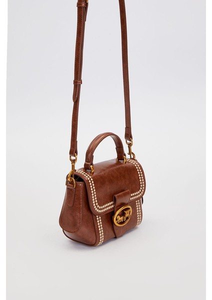 Kahve Kenar Desenli Dikişli El Çantası modelleri