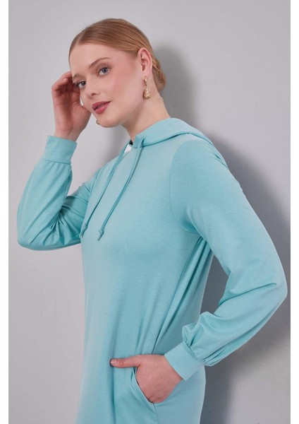 Yeşil Kapuşonlu Gizli Cep Detaylı Elbise fiyatları