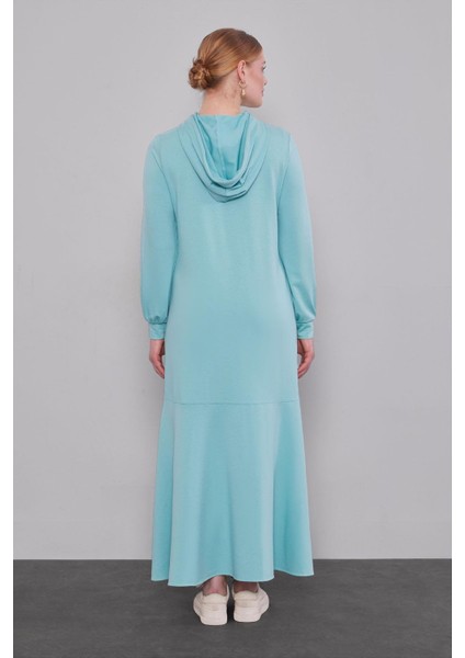 Yeşil Kapuşonlu Gizli Cep Detaylı Elbise fırsatları