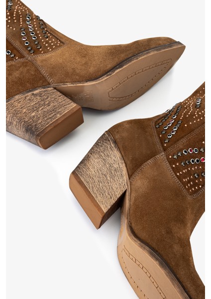 Kadın Hakiki Deri Taba Süet Western Bot 35 6038 Bn Bot SK25-26 Taba Suet indirimleri