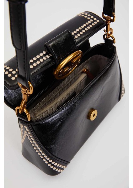 Siyah Desenli Çift Askılı Omuz Çantası modelleri