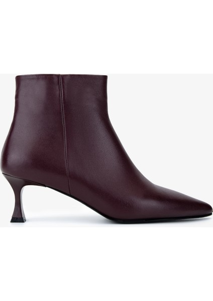 Kadın Hakiki Deri Bordo Topuklu Bot 1135 0602 Bn Bot SK25-26 Bordo Derı