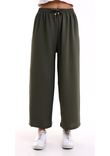 Enenstyle Fashıon Boutıque Rahat Kalıp Beli Lastikli Bol Paça Salaş Yazlık Kadın Aerobin Pantolon