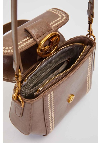 Gri Kenar Desenli Dikişli El Çantası fırsatları