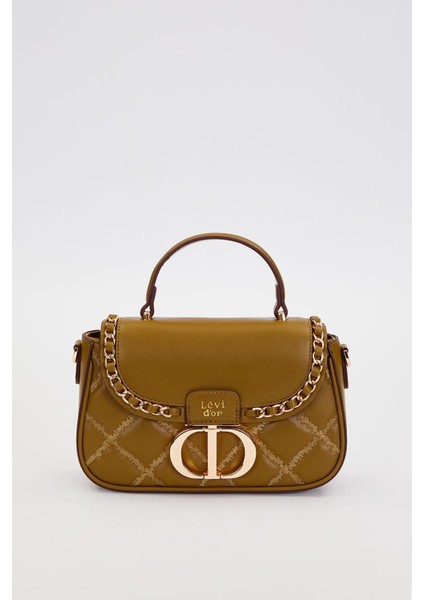 Yeşil Dikişli Kapitone Model El Çantası