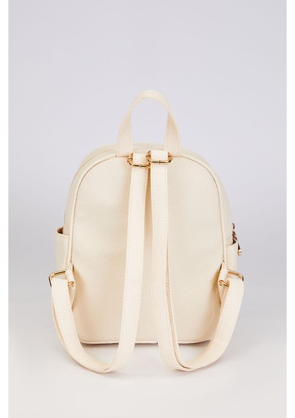 Krem Fermuar Gözlü Sırt Çantası fırsatları