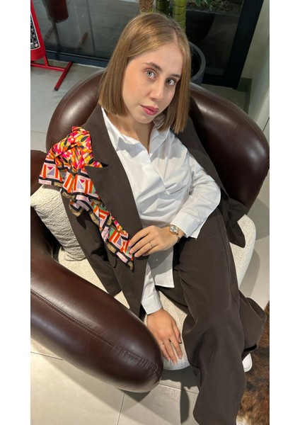 Kahverengi Premium Gabardin Ceket Pantolon Takım