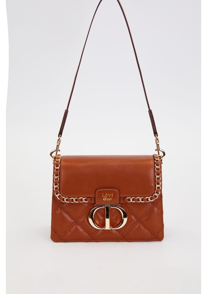 Camel Örgü Kapak Model Omuz Çantası