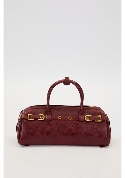 Kırmızı Eskitme Aksesuarlı El Çantası fırsatları