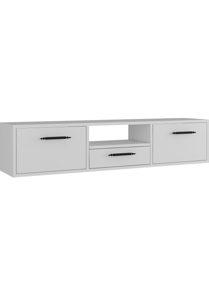 1331DROPDD-128 Duvara Montaj Tv Sehpası Beyaz-Siyah fırsatları