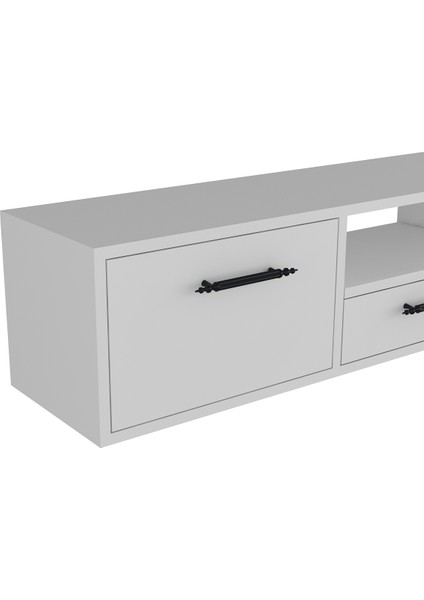 1331DROPDD-128 Duvara Montaj Tv Sehpası Beyaz-Siyah indirimleri