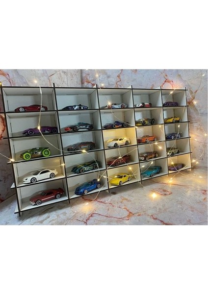 Beyaz Oyuncak Araba Rafı, 25'li, Çocuklar Için Eğlenceli Saklama Çözümü fiyatları