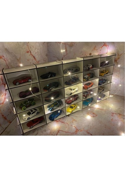 Beyaz Oyuncak Araba Rafı, 25'li, Çocuklar Için Eğlenceli Saklama Çözümü modelleri