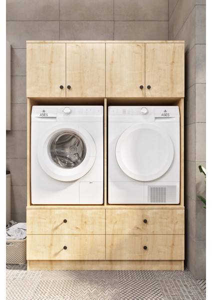 Ases ELZ533 Çamaşır ve Kurutma Makinesi Dolabı Extra Boy 4 Kapak 4 Çekmece fiyatları