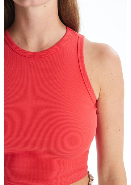 Yeni Sezon Bisiklet Yaka Dokulu Kadın Crop modelleri