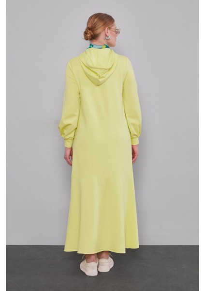 Su Yeşili Kapuşonlu Gizli Cep Detaylı Elbise fırsatları