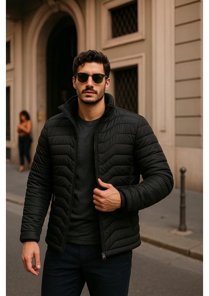 Erkek Günlük Comfort Siyah Şişme Mont fiyatları