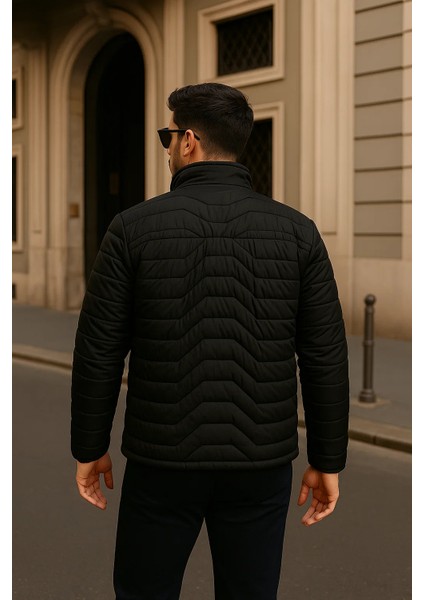 Erkek Günlük Comfort Siyah Şişme Mont