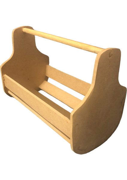 Boyanabilir Ahşap Bebek Beşiği, 26X15X20 Cm, Kahverengi, Şık ve Doğal Tasarım