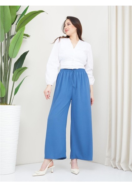 Enenstyle Fashıon Boutıque Rahat Kalıp Beli Lastikli Bol Paça Salaş Yazlık Kadın Aerobin Pantolon