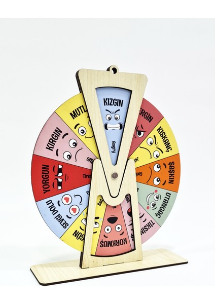 Renkli Ahşap Duygu Çarkı ve Montessori Tablosu, Eğlenceli ve Öğretici Set