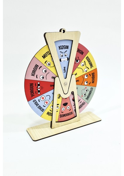 Renkli Ahşap Duygu Çarkı ve Montessori Tablosu, Eğlenceli ve Öğretici Set