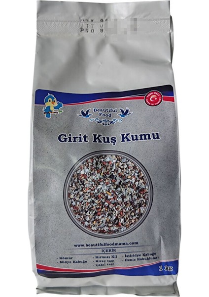 Mama 1 kg Grit Kuş Kumu (Kömür, Kırmızıkil, Midye Kabugu, Kum)