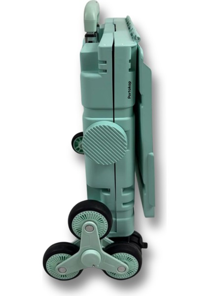 8 Tekerlekli Yeşil 56L Büyük Boy Sabit Alüminyum Tutacaklı Alışveriş Arabası fiyatları