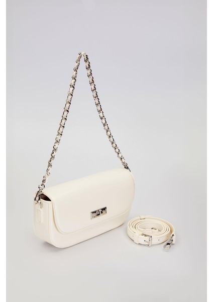 Bej Silver Kilit Detaylı Omuz Çantası fiyatları