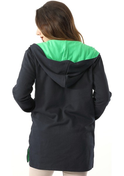 Günlük Renkli Kapüşonlu Spor Kadın Ceket modelleri