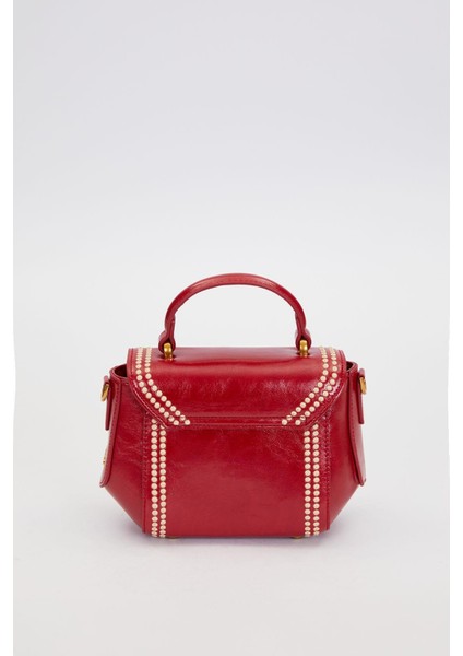 Kırmızı Kenar Desenli Dikişli El Çantası fiyatları