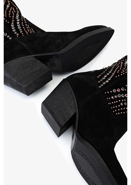 Kadın Hakiki Deri Siyah Süet Western Bot 35 6038 Bn Bot SK25-26 Sıyah Suet indirimleri