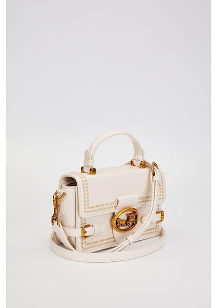 Krem Ikili Kemer Görünümlü El Çantası fiyatları