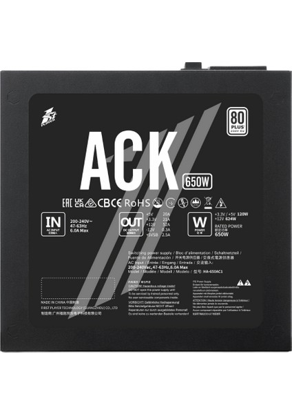 ACK 650W 80+ Aktif PFC 14CM Fan 5 Yıl Garantili Siyah Güç Kaynağı modelleri