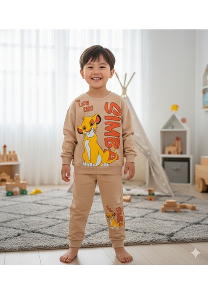 2-5 Yaş Aslan Kral (Simba) Baskılı Çocuk Eşofman Takımı | Mevsimlik