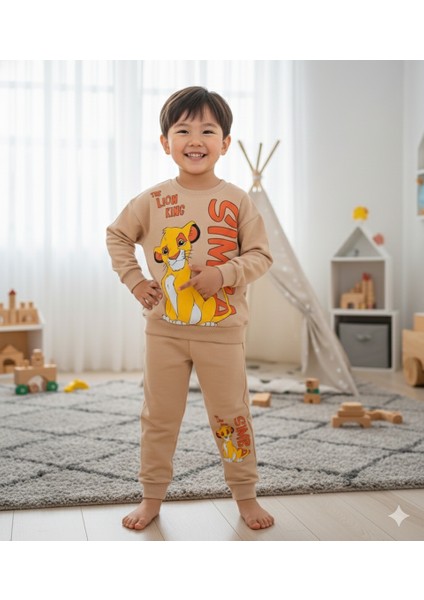 2-5 Yaş Aslan Kral (Simba) Baskılı Çocuk Eşofman Takımı | Mevsimlik modelleri