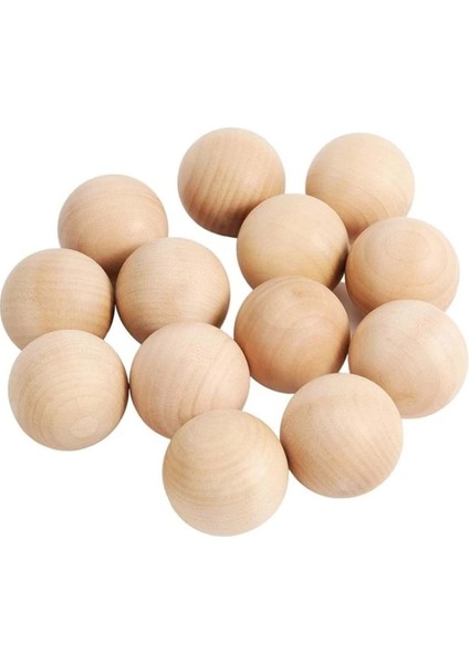 20MM Ahşap Top Küre, 25 Adet, Bej, Doğal ve Şık Tasarım