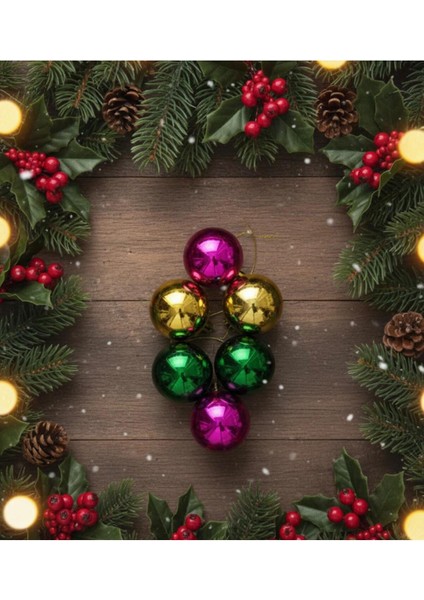 Şık 38'li Yılbaşı Ağaç Süsü Seti, Parlak ve Renkli Dekorasyon