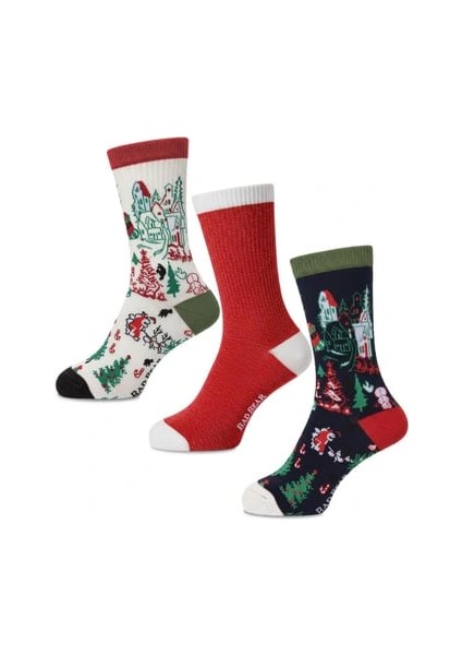 Pine Tree Çok Renkli Unisex 3'lü Çorap