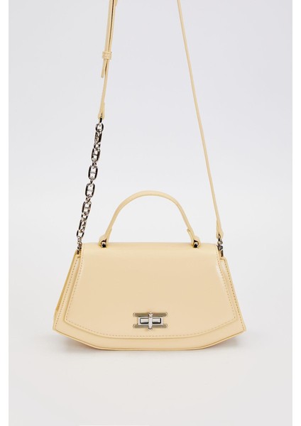 Sarı Geometrik Model Omuz Çantası