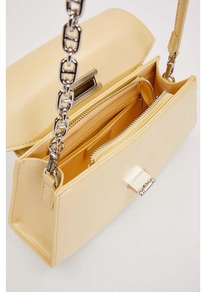 Sarı Geometrik Model Omuz Çantası modelleri