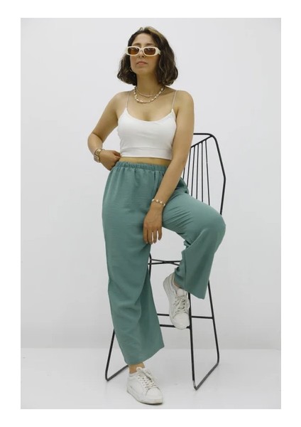 Enenstyle Fashıon Boutıque Rahat Kalıp Beli Lastikli Bol Paça Salaş Yazlık Kadın Aerobin Pantolon modelleri