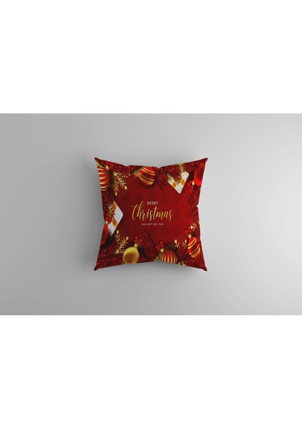 Yılbaşı Temalı Kırmızı Kırlent Kılıfı 43X43, Şık ve Sıcak Hediye Seçeneği indirimleri