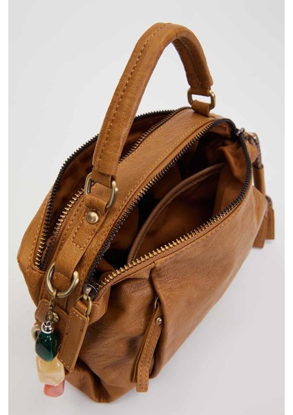 Kahve Çoklu Aksesuar Detaylı Omuz Çantası modelleri