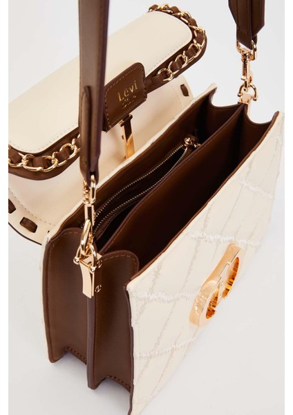 Krem Örgü Kapak Model Omuz Çantası modelleri