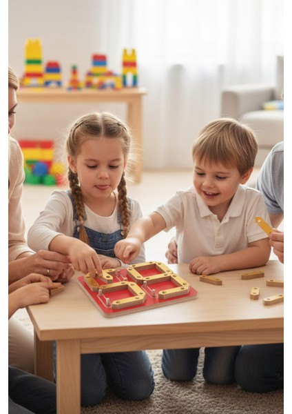 Kırmızı Ahşap Numaratör Eğitici Oyuncak, Çocuklar Için Öğretici ve Eğlenceli