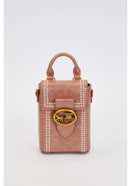 Haki Dikdörtgen Formlu Dikişli El Çantası