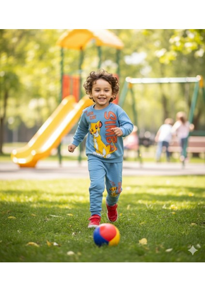 2-5 Yaş Aslan Kral (Simba) Baskılı Çocuk Eşofman Takımı | Mevsimlik