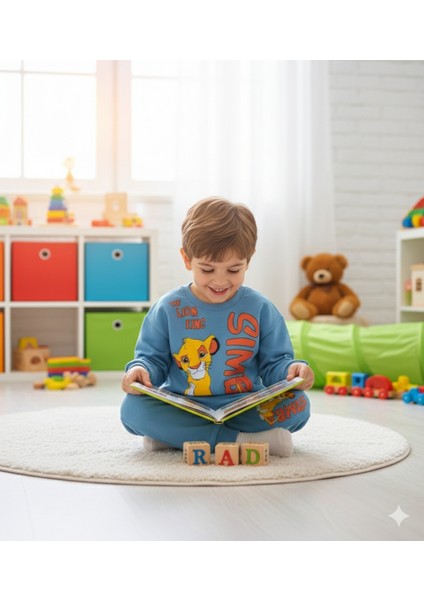 2-5 Yaş Aslan Kral (Simba) Baskılı Çocuk Eşofman Takımı | Mevsimlik fiyatları